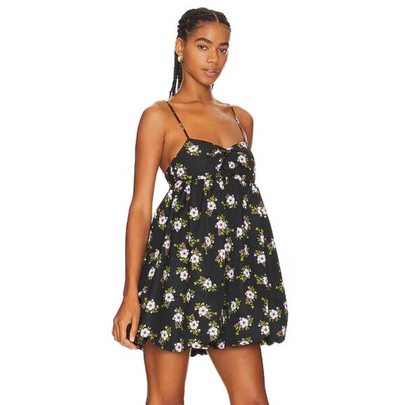 Free People In A Bubble Mini Dress In Black - Picture 2 of 9